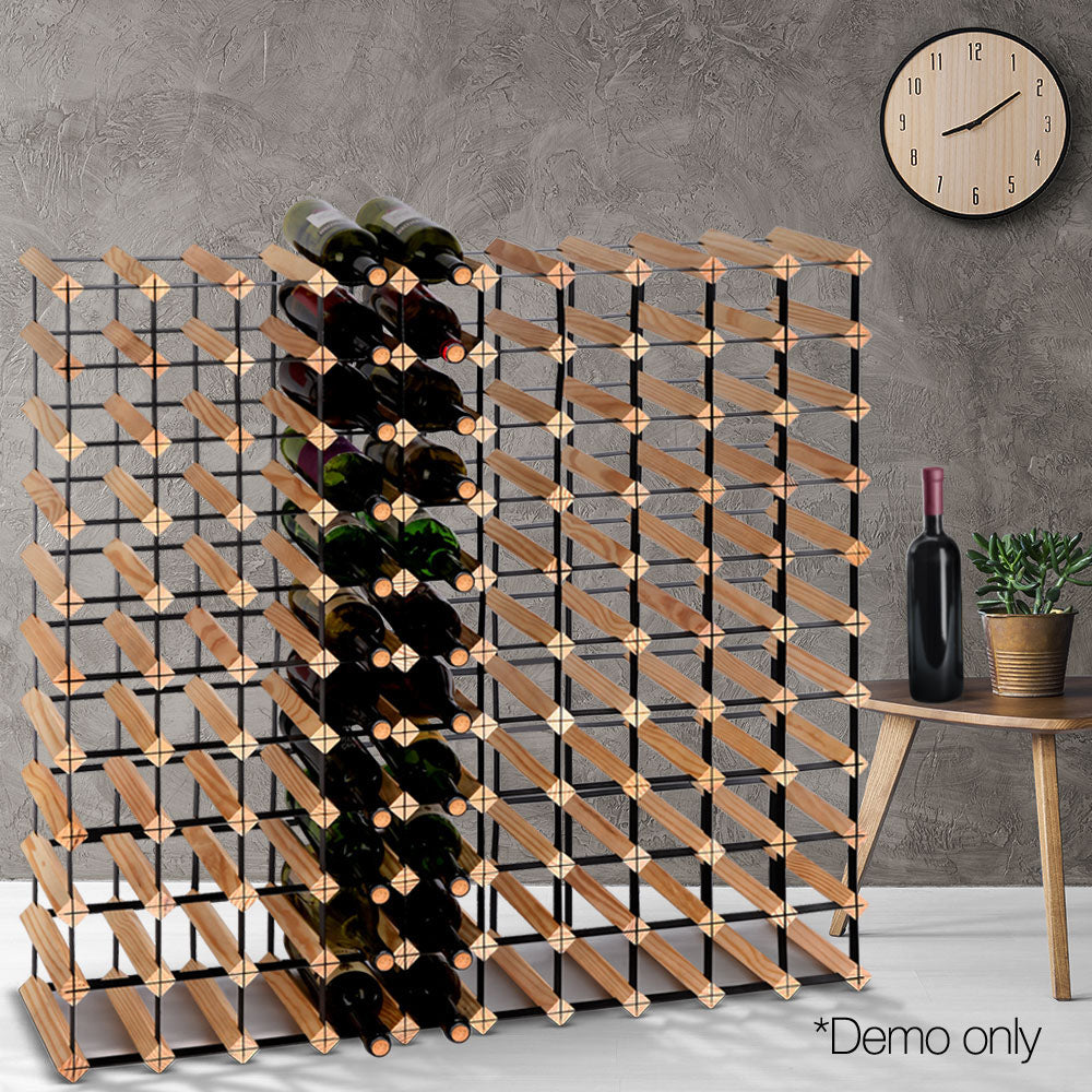 Artiss 110 Bottle Timber Wine Rack-0