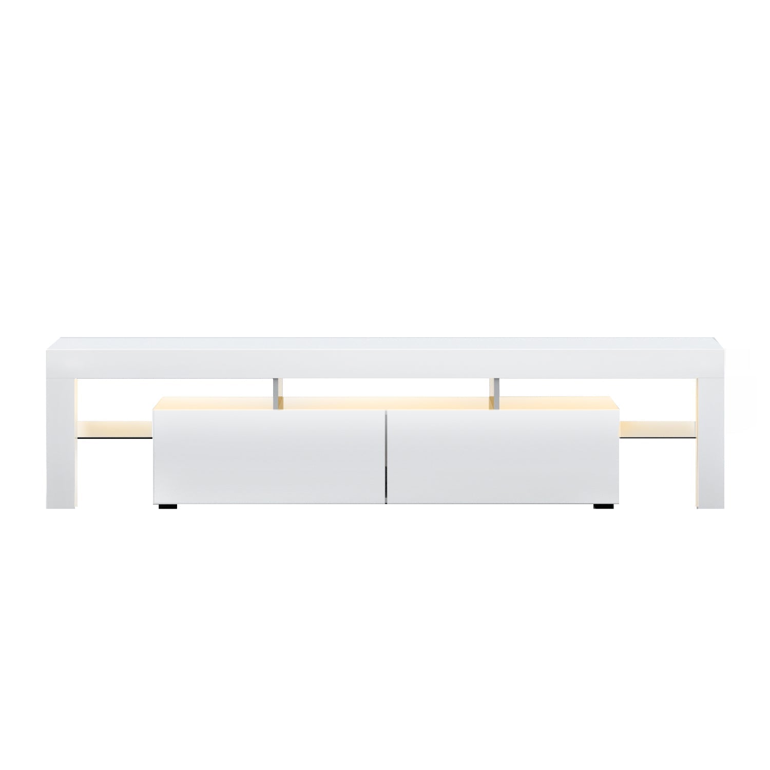 Artiss 189cm RGB LED TV Stand Cabinet Entertainment Unit Gloss Furniture Drawers Tempered Glass Shelf White-2