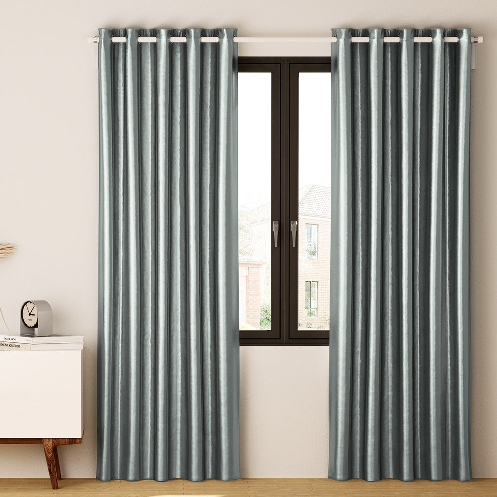 Artiss 2X Blockout Curtains Blackout Window Curtain Eyelet 300x230cm Grey-7