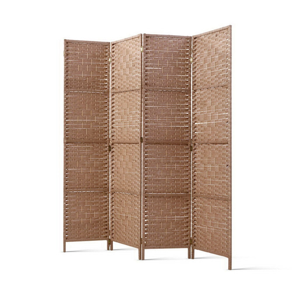 Artiss 4 Panel Room Divider Screen Privacy Timber Foldable Dividers Stand Natural-0