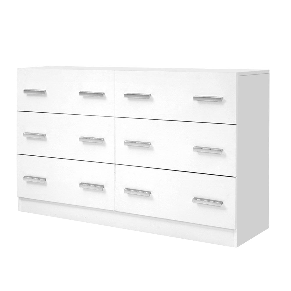 Artiss 6 Chest of Drawers Cabinet Dresser Tallboy Lowboy Storage Bedroom White-3