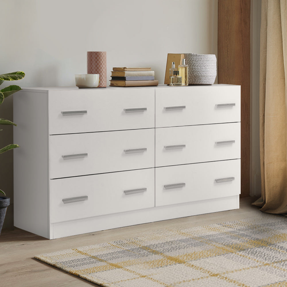 Artiss 6 Chest of Drawers Cabinet Dresser Tallboy Lowboy Storage Bedroom White-7