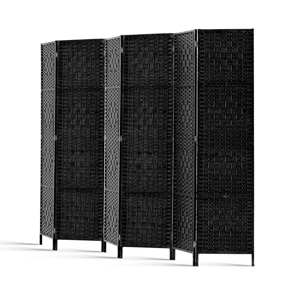 Artiss 6 Panel Room Divider Screen Privacy Timber Foldable Dividers Stand Black-3