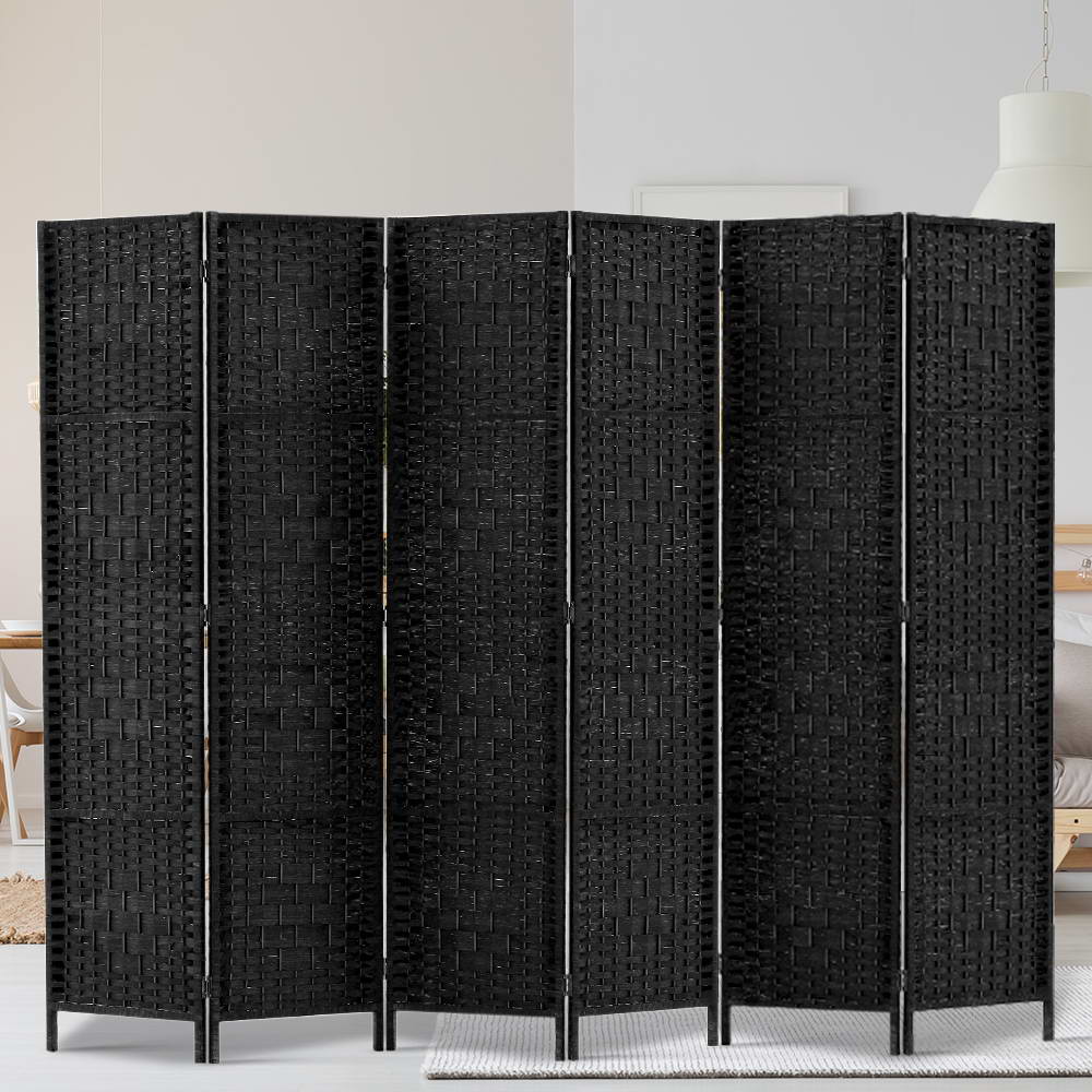 Artiss 6 Panel Room Divider Screen Privacy Timber Foldable Dividers Stand Black-6