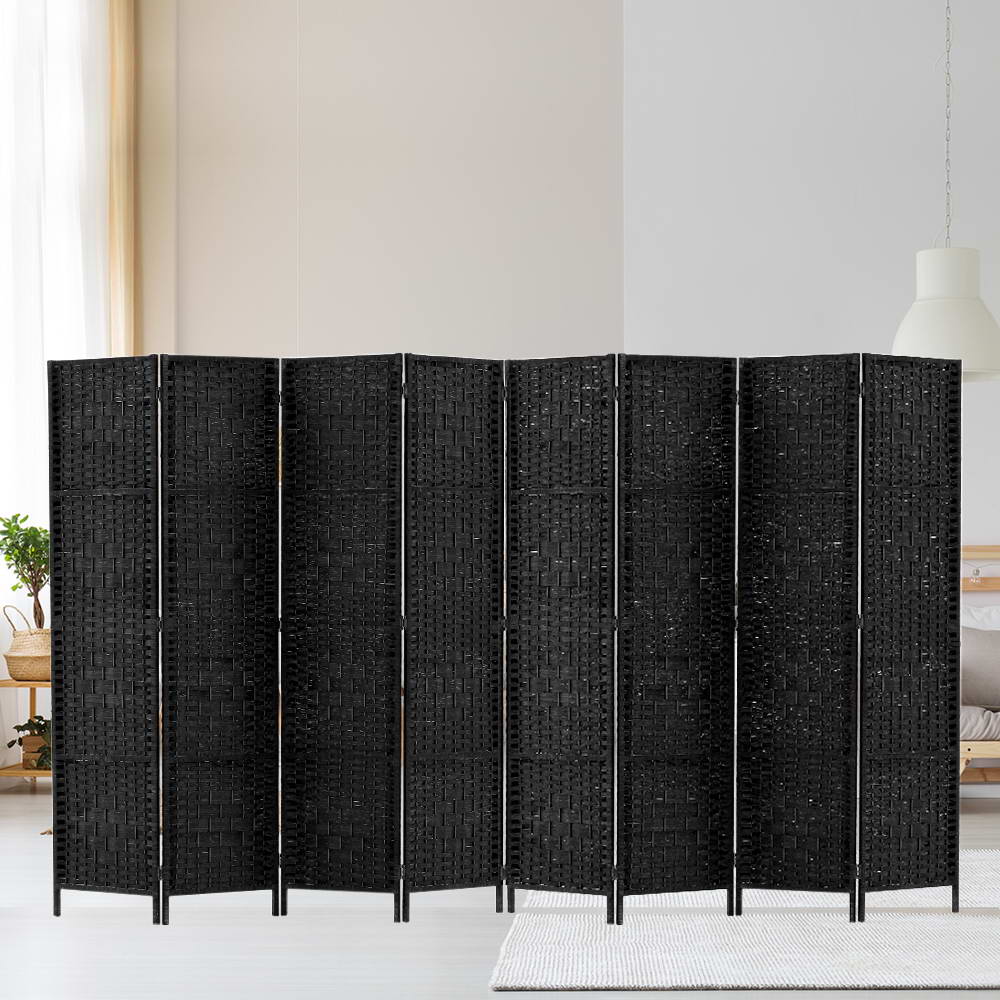 Artiss 8 Panel Room Divider Screen Privacy Timber Foldable Dividers Stand Black-6