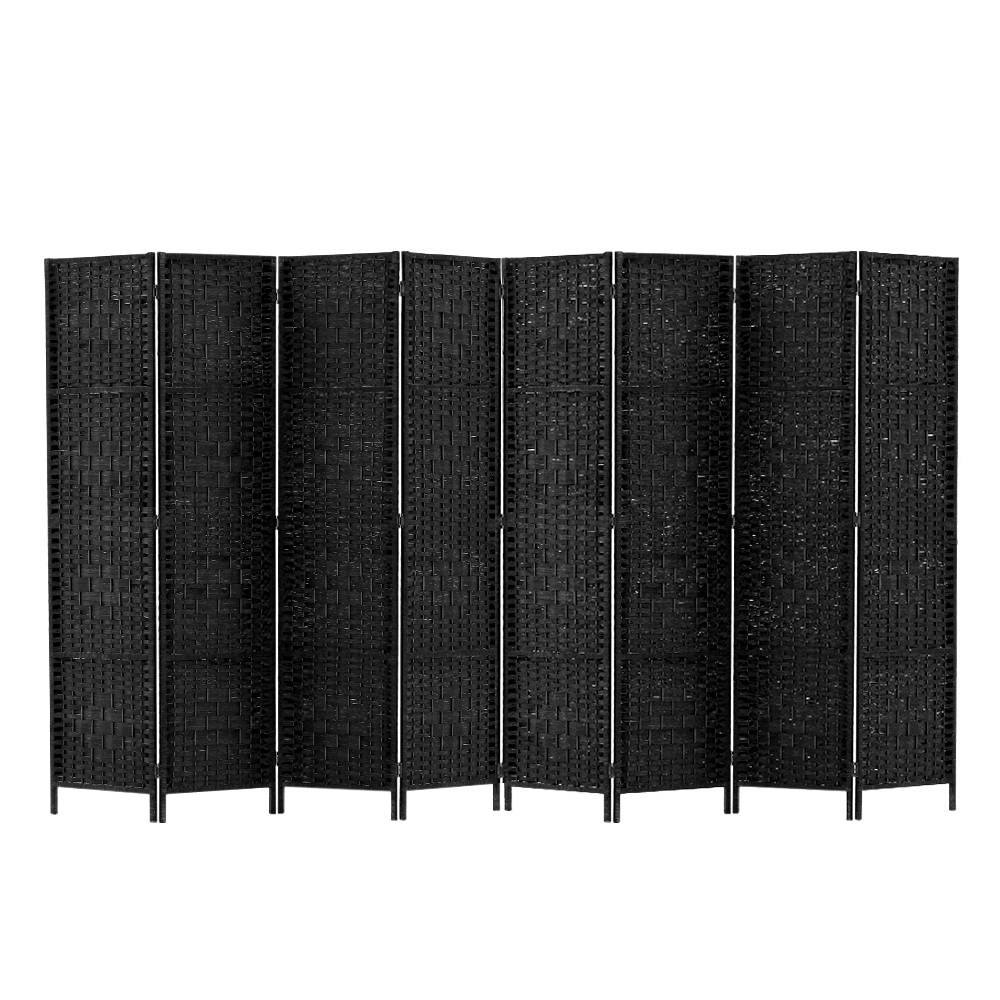 Artiss 8 Panel Room Divider Screen Privacy Timber Foldable Dividers Stand Black-0