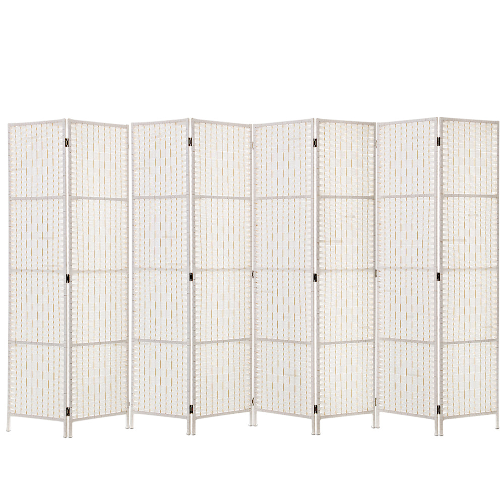 Artiss 8 Panel Room Divider Screen Privacy Timber Foldable Dividers Stand White-0