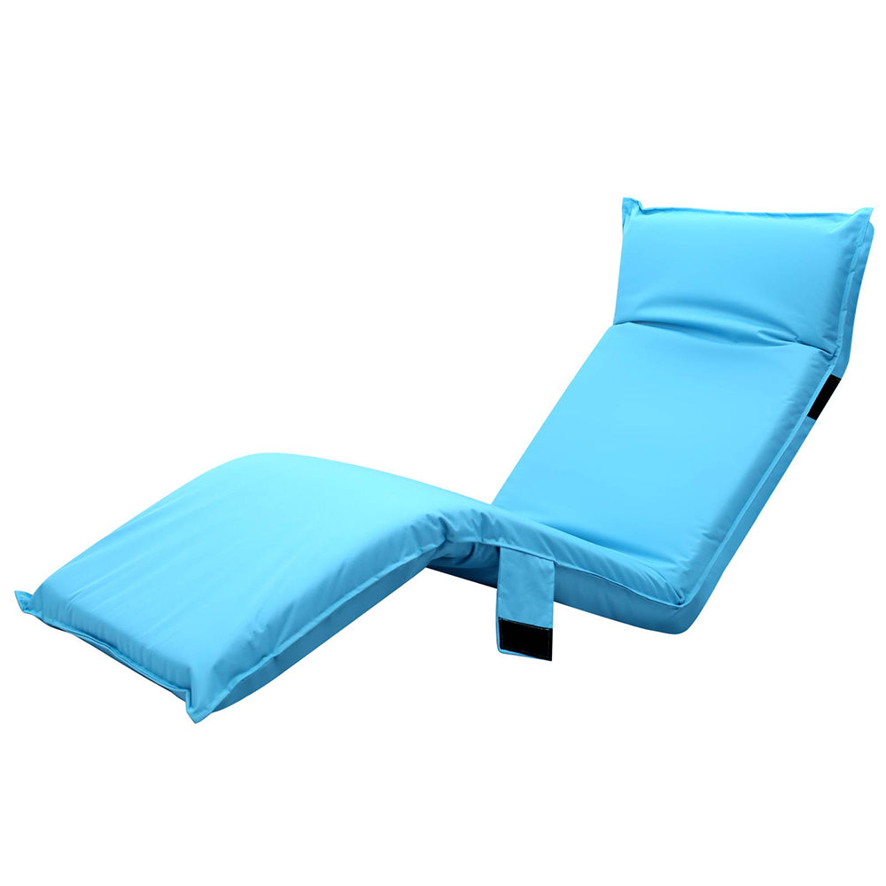 Artiss Adjustable Beach Sun Pool Lounger - Blue-0