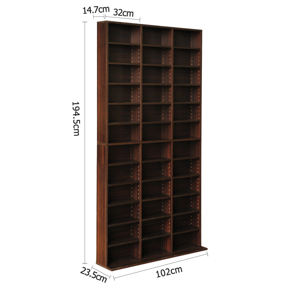 Artiss Adjustable Book Storage Shelf Rack Unit - Expresso-1