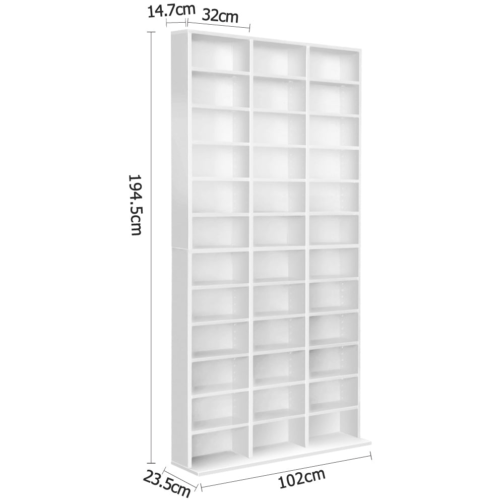 Artiss Adjustable Book Storage Shelf Rack Unit - White-1