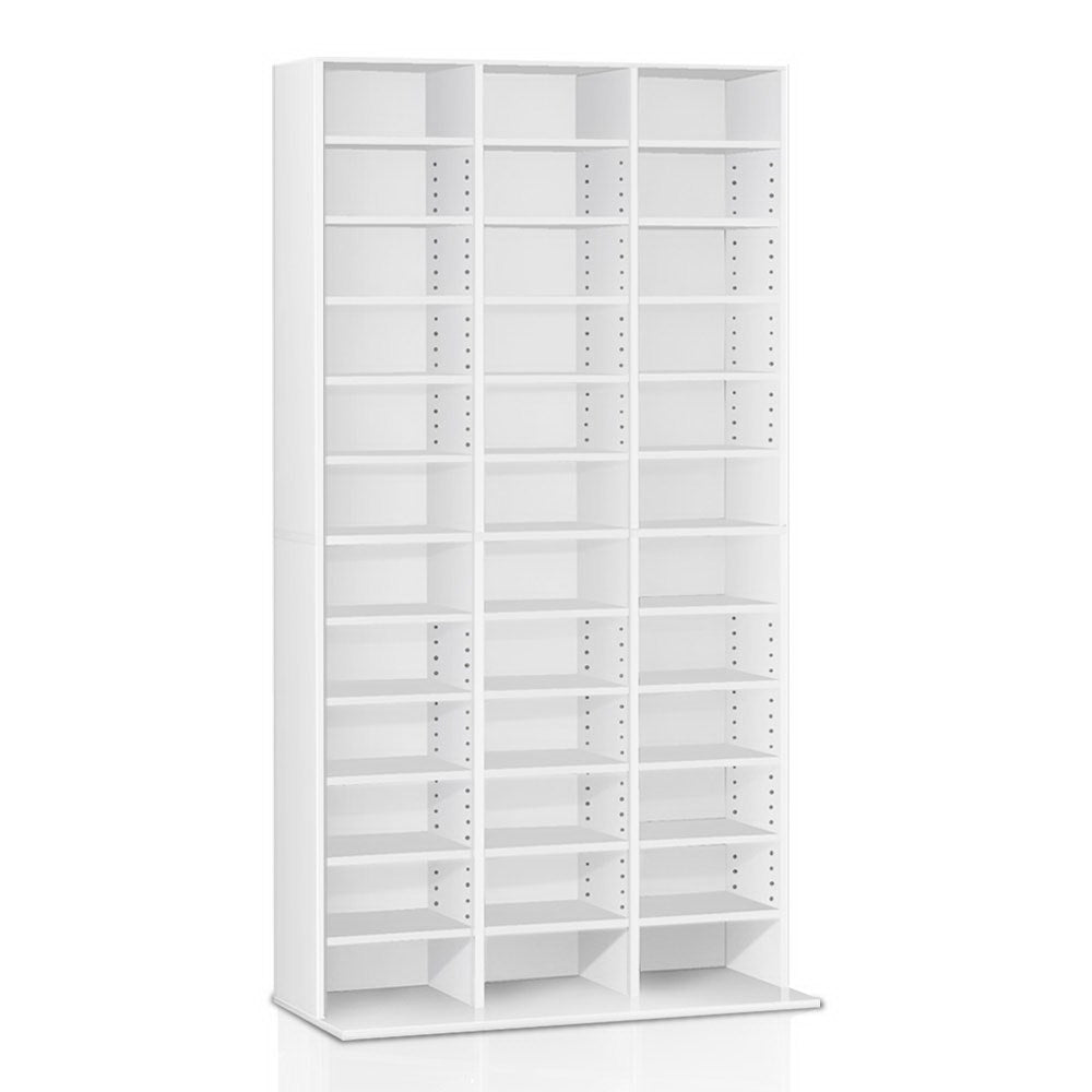 Artiss Adjustable Book Storage Shelf Rack Unit - White-0