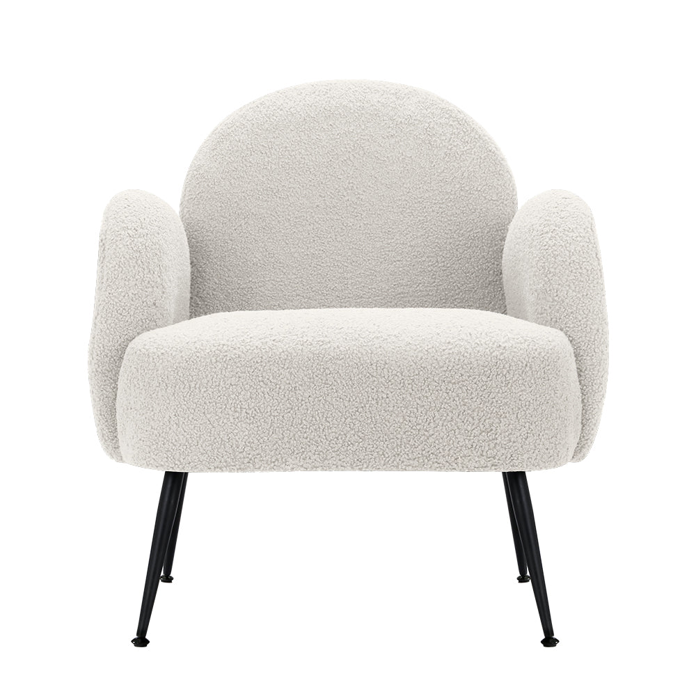 Artiss Armchair Lounge Chair Armchairs Accent Arm Chairs Sherpa Boucle White-2