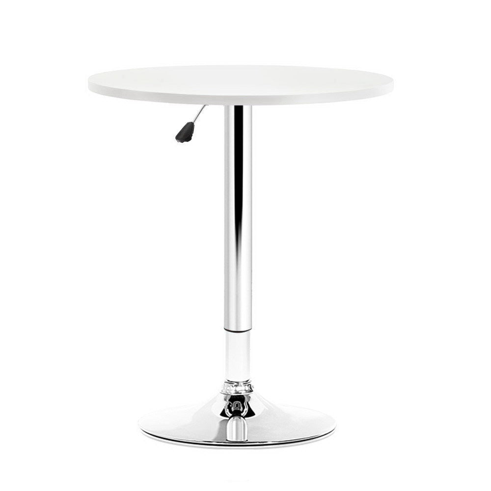 Artiss Bar Table Kitchen Tables Swivel Round Metal White-3