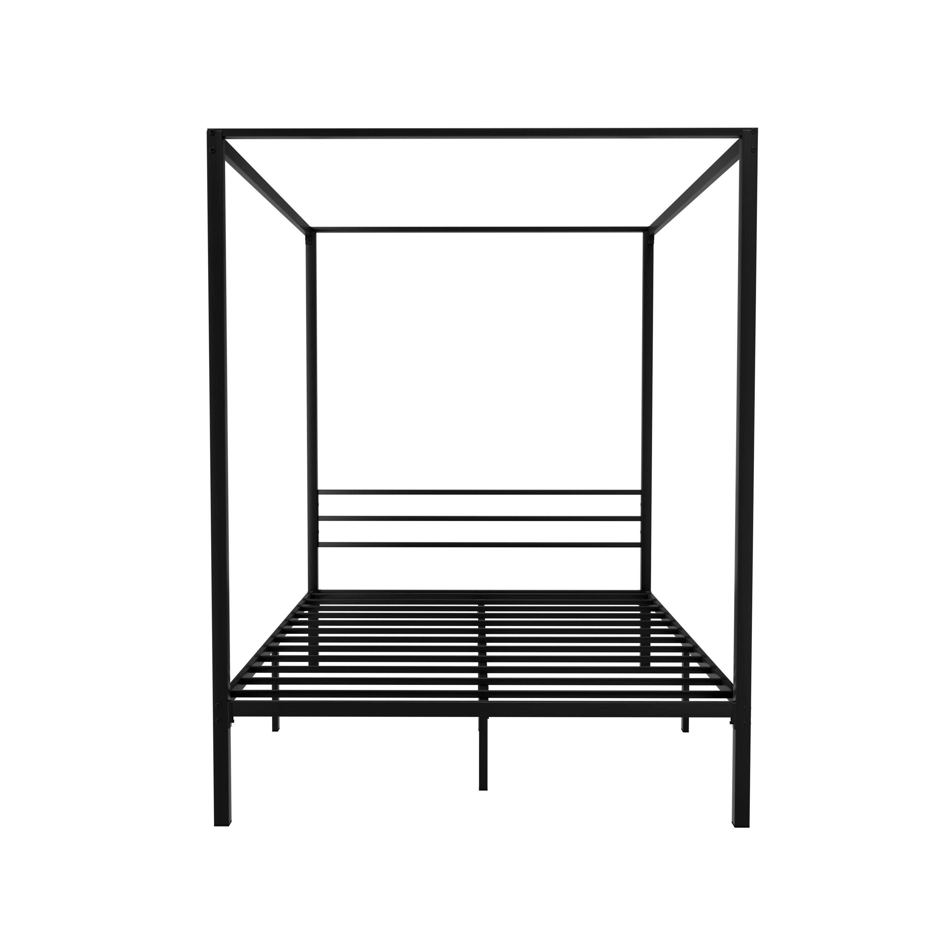 Artiss Bed Frame Metal Four-poster Platform Base Double Size Black POCHY-2