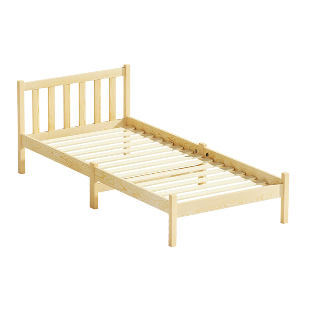 Artiss Bed Frame Wooden Single Size SOFIE Pine Timber Mattress Base OAK-0