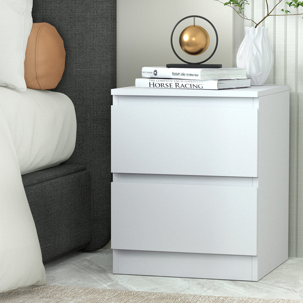 Artiss Bedside Table Cabinet Lamp Side Tables Drawers Nightstand Unit White-7