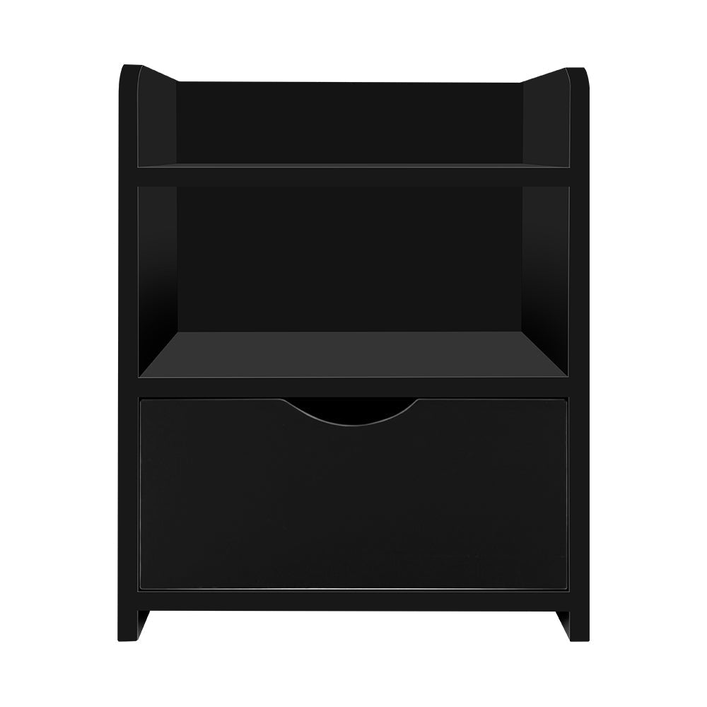 Artiss Bedside Table Drawer - Black-2