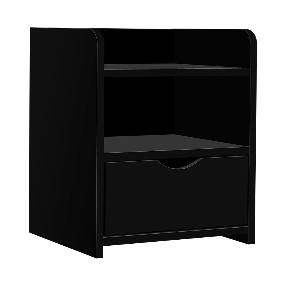 Artiss Bedside Table Drawer - Black-0