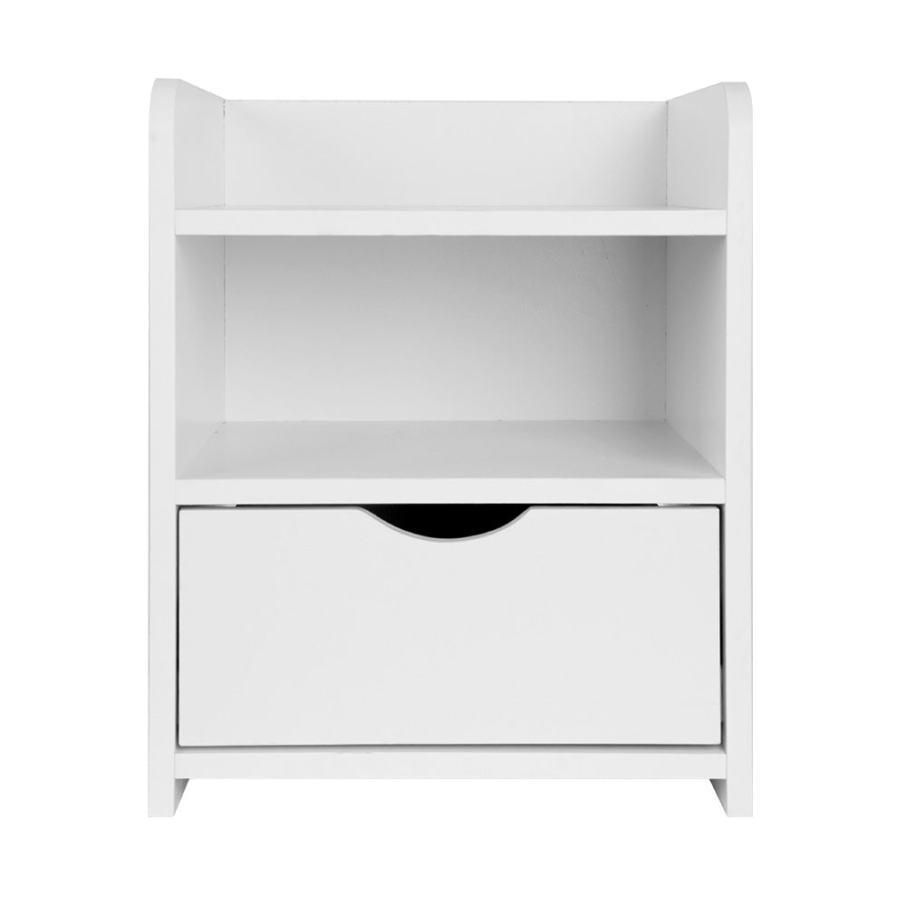 Artiss Bedside Table Drawer - White-2