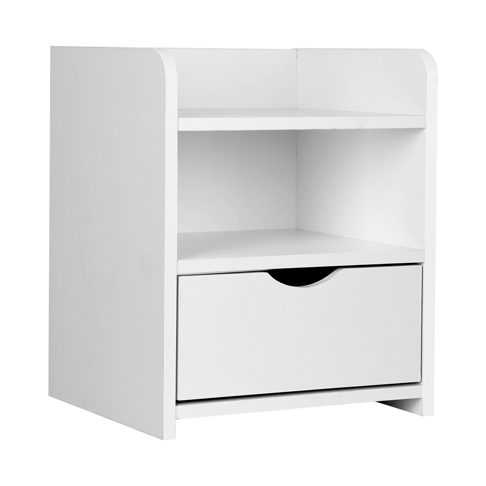 Artiss Bedside Table Drawer - White-0