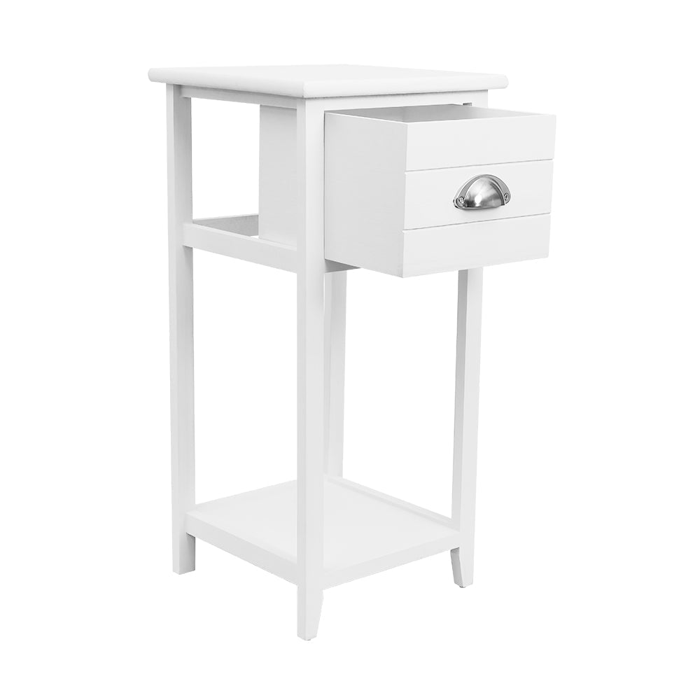 Artiss Bedside Table Nightstand Drawer Storage Cabinet Lamp Side Shelf White-3