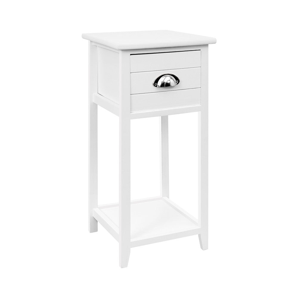 Artiss Bedside Table Nightstand Drawer Storage Cabinet Lamp Side Shelf White-0