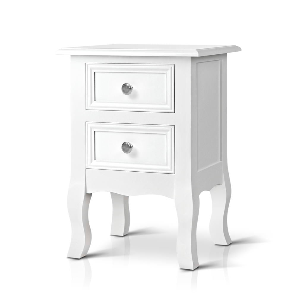 Artiss Bedside Tables Drawers Side Table French Storage Cabinet Nightstand Lamp-0