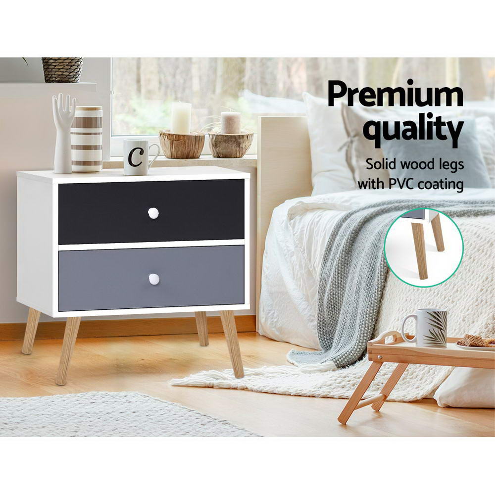 Artiss Bedside Tables Drawers Side Table Nightstand Lamp Side Storage Cabinet-5