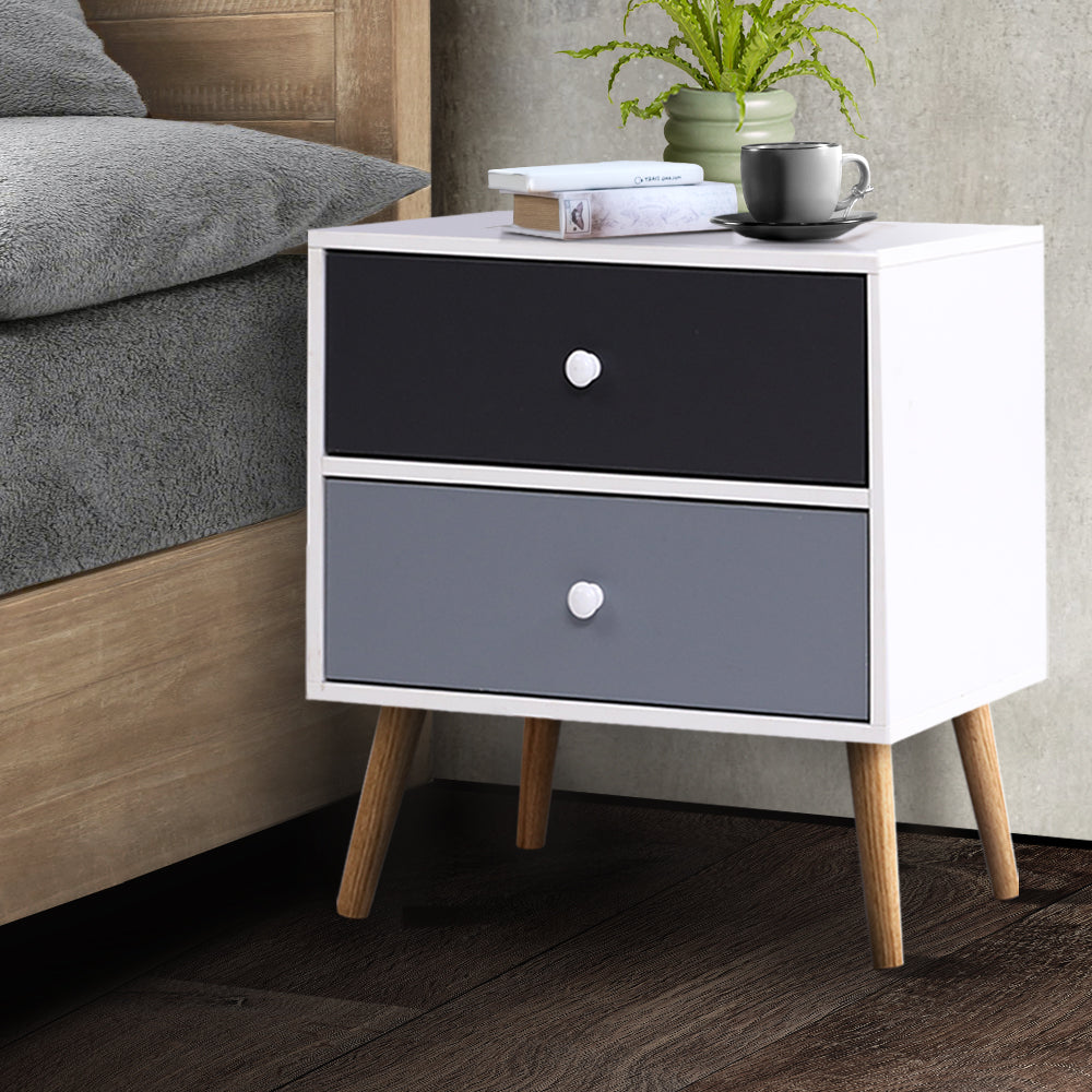 Artiss Bedside Tables Drawers Side Table Nightstand Lamp Side Storage Cabinet-7