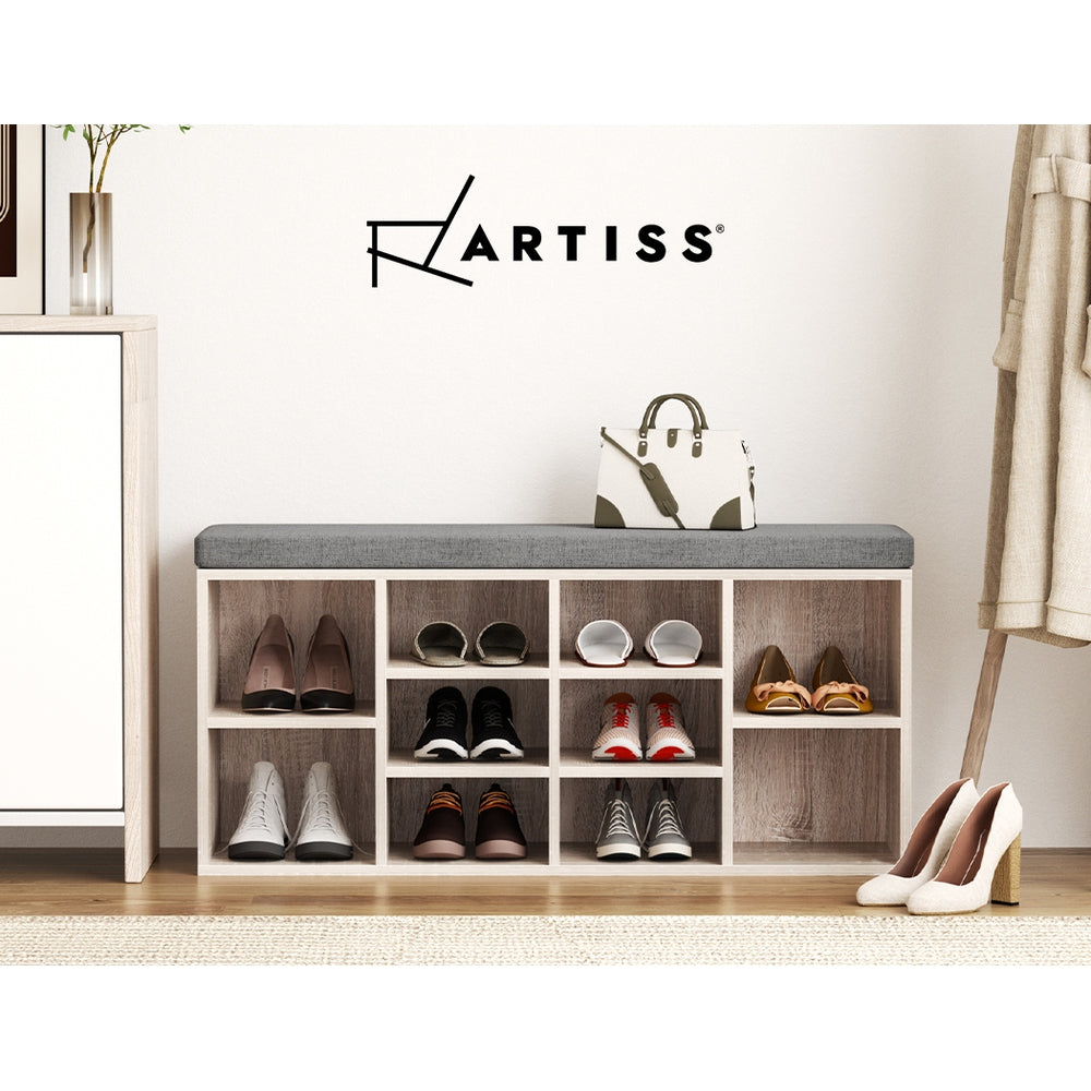 Artiss Bench Wooden Shoe Rack Storage-5