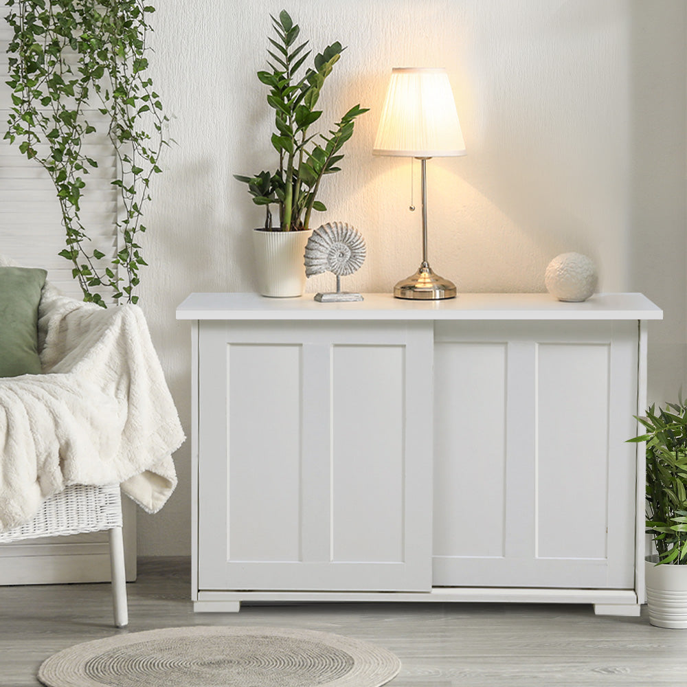 Artiss Buffet Sideboard Cabinet White Doors Storage Shelf Cupboard Hallway Table White-7