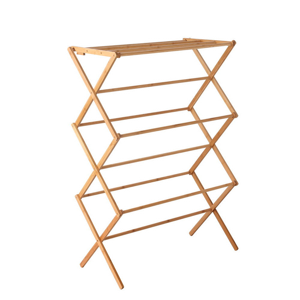 Artiss Clothes Rack Airer Foldable Bamboo Drying Laundry Dryer Garment Hanger-0