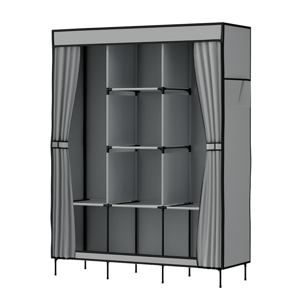 Artiss Clothes Wardrobe Closet Storage Large Portable Organiser with Shelf Grey-0