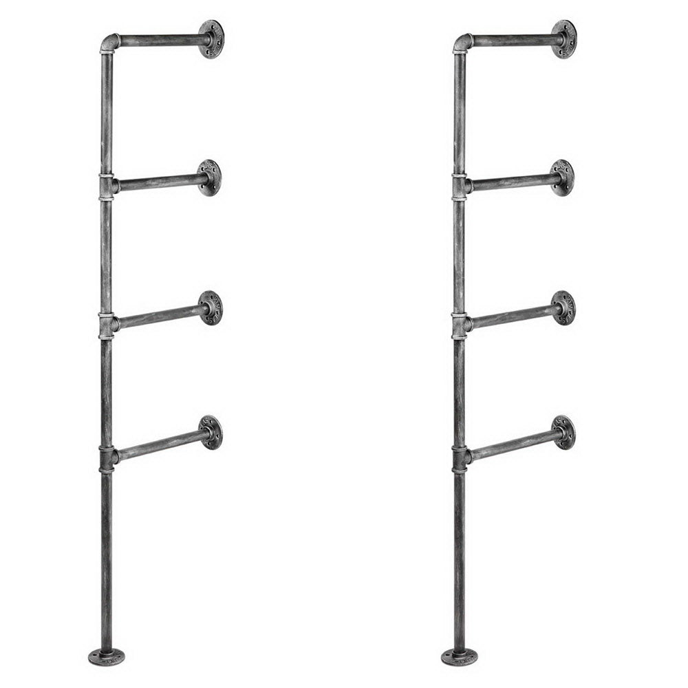 Artiss DIY Metal Ceiling Pipe Shelf Brackets-2