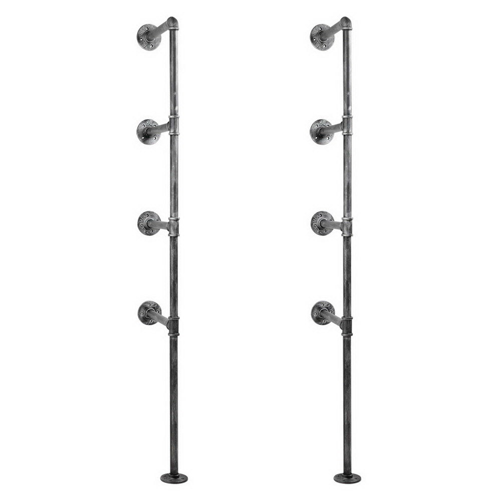 Artiss DIY Metal Ceiling Pipe Shelf Brackets-0