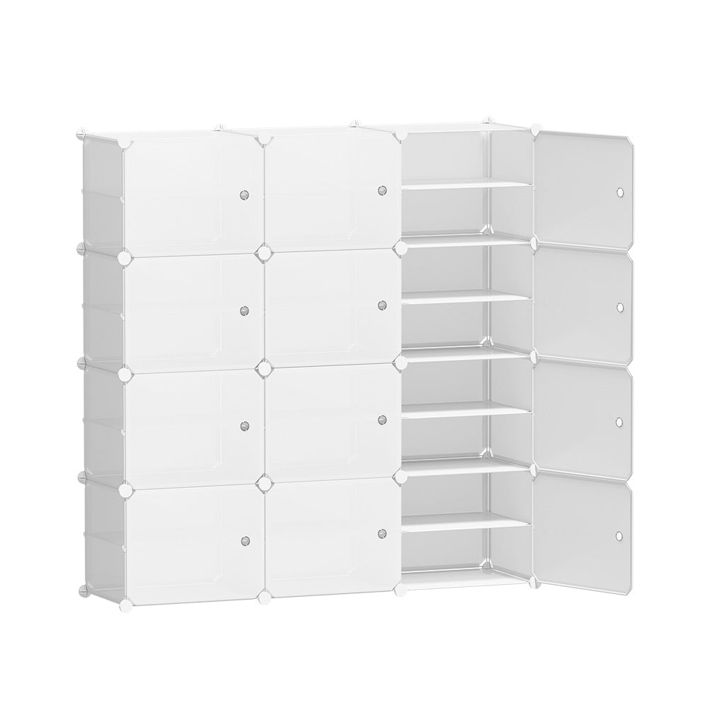 Artiss DIY Shoe Box Shoe Cabinet White Storage Cube Portable Organiser Stand-0