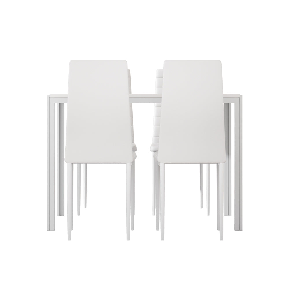 Artiss Dining Chairs and Table Dining Set 4 Chair Set Of 5 Wooden Top White-2