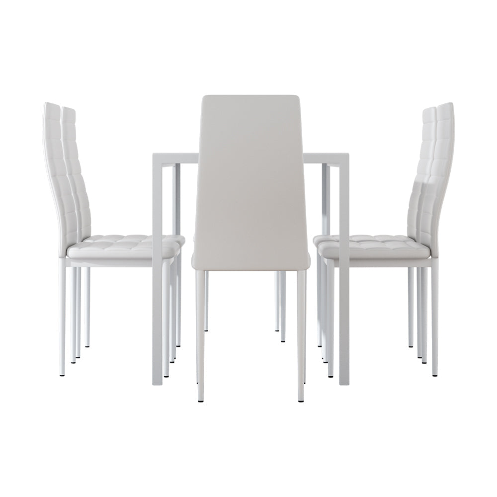 Artiss Dining Chairs and Table Dining Set 6 Chair Set Of 7 Wooden Top White-3