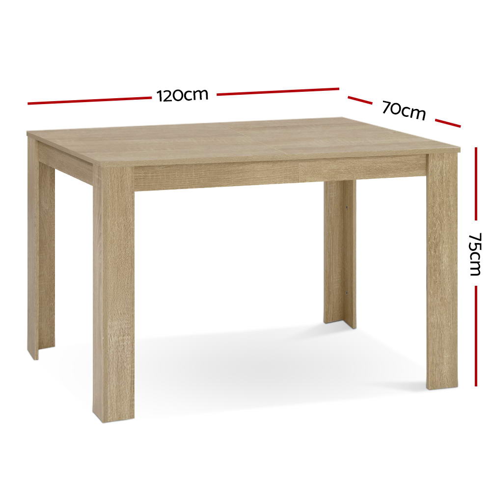 Artiss Dining Table 4 Seater Wooden Kitchen Tables Oak 120cm Cafe Restaurant-1