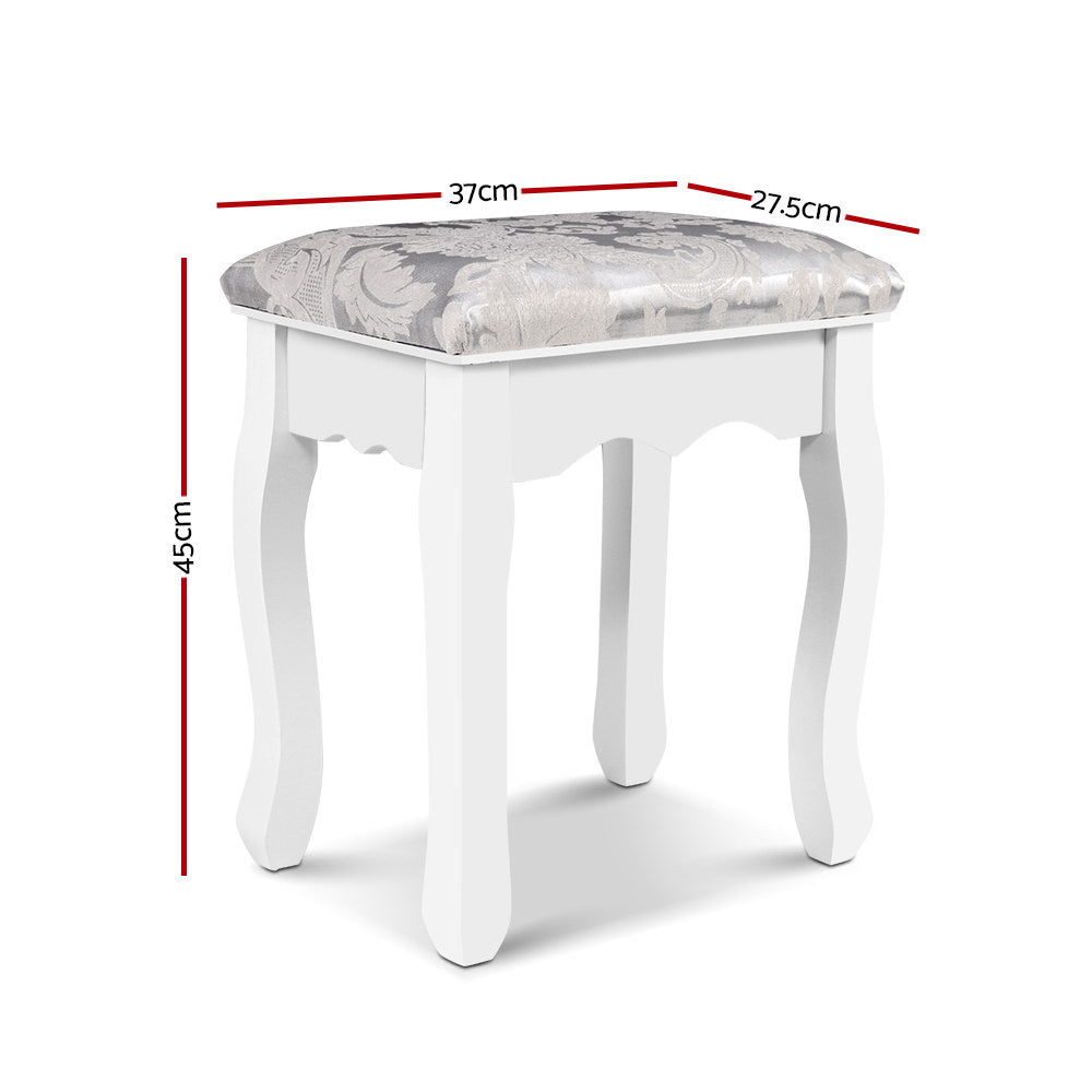 Artiss Dressing Table Stool Bedroom White Make Up Chair Fabric Furniture-1