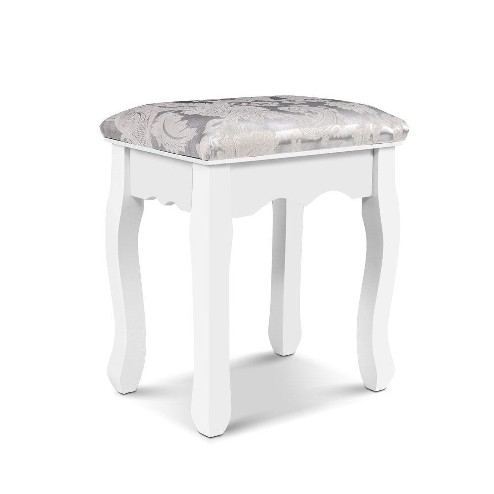 Artiss Dressing Table Stool Bedroom White Make Up Chair Fabric Furniture-0