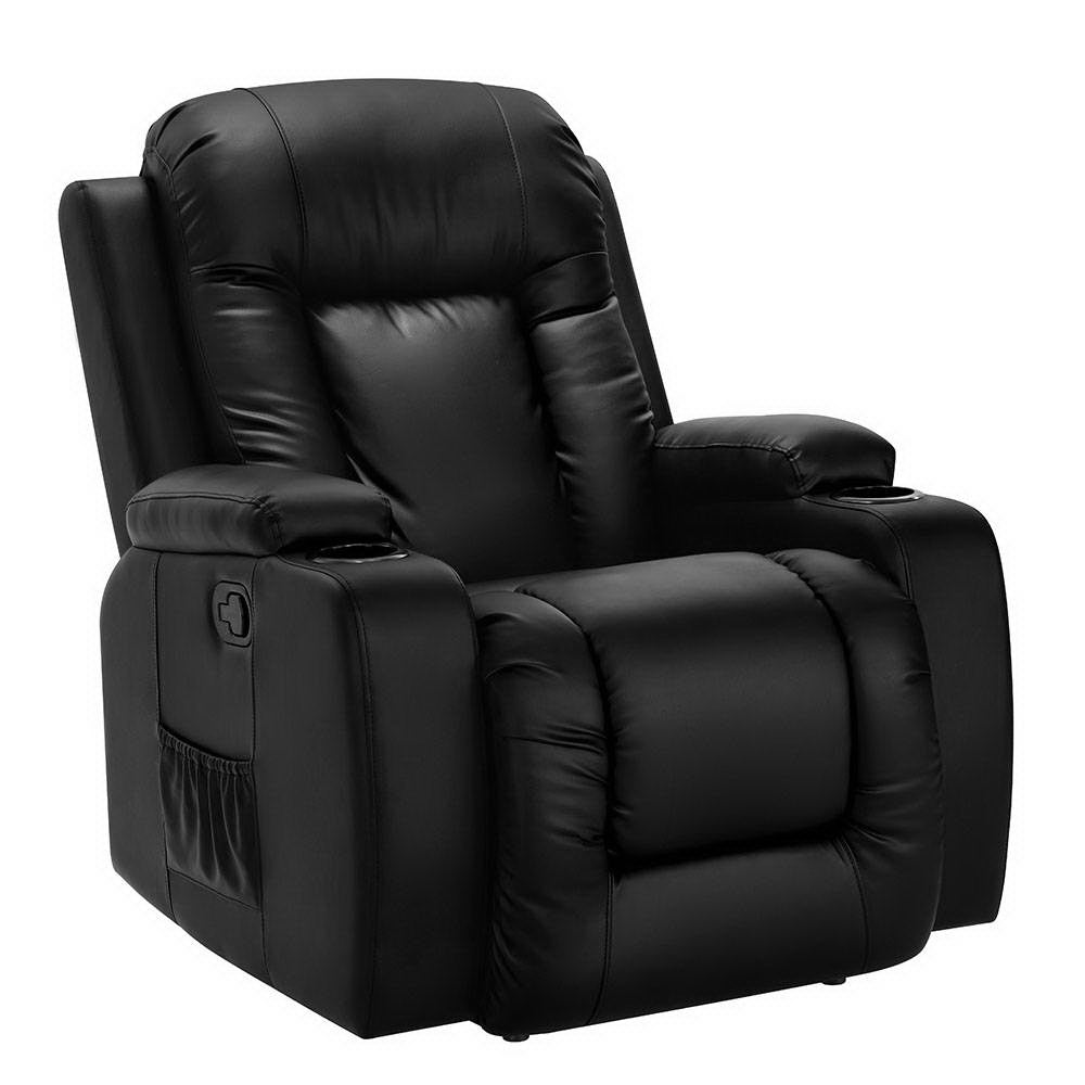 Artiss Electric Massage Chair Recliner Luxury Lounge Sofa Armchair Heat Leather-0