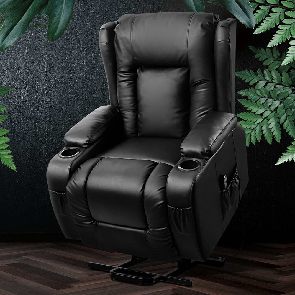 Artiss Electric Recliner Chair Lift Heated Massage Chairs Lounge Sofa Leather-6