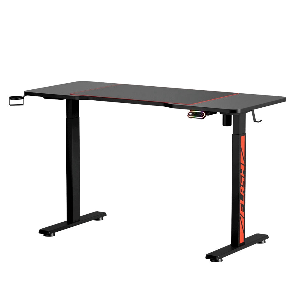 Artiss Electric Standing Desk Gaming Desks Sit Stand Table RGB Light Home Office-0