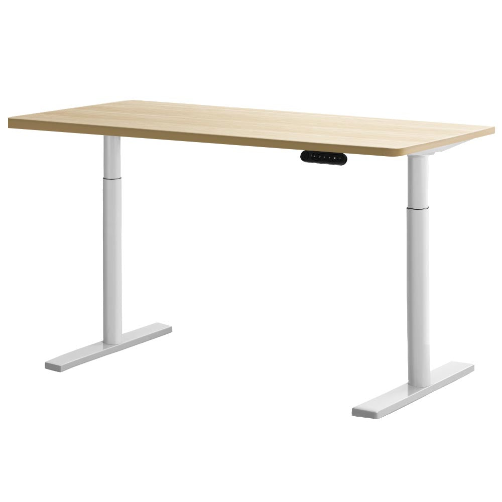 Artiss Electric Standing Desk Height Adjustable Sit Stand Desks White Oak-0