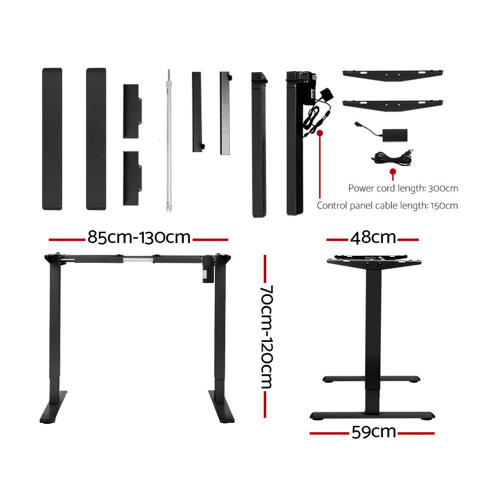 Artiss Electric Standing Desk Motorised Adjustable Sit Stand Desks Black-1