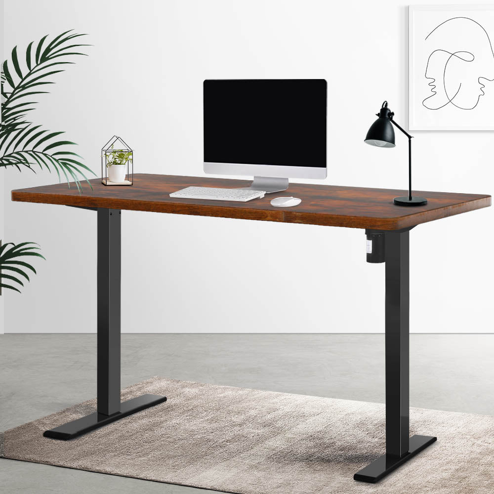 Artiss Electric Standing Desk Motorised Adjustable Sit Stand Desks Black Brown-7