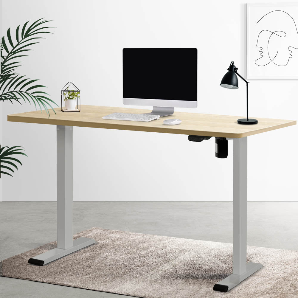 Artiss Electric Standing Desk Motorised Adjustable Sit Stand Desks Grey Oak-7