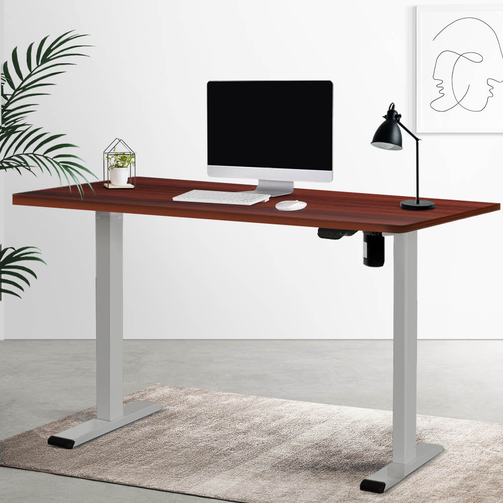 Artiss Electric Standing Desk Motorised Adjustable Sit Stand Desks Grey Walnut-7