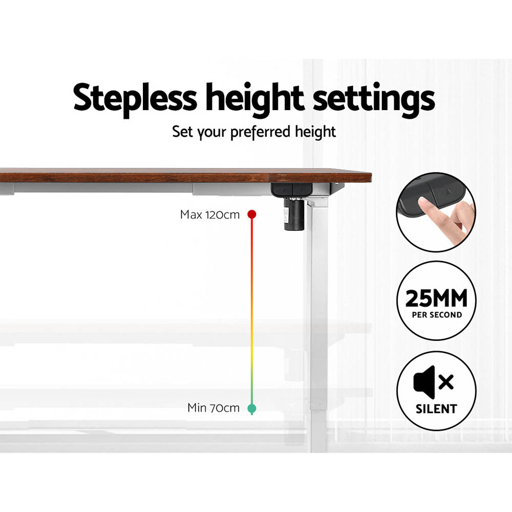 Artiss Electric Standing Desk Motorised Sit Stand Desks Table White Brown 140cm-4